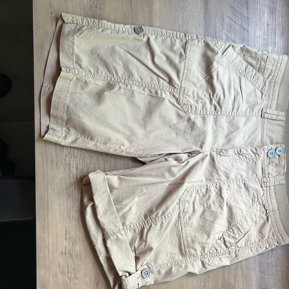 Beige Casual Shorts